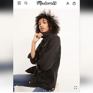 Madewell Black Lunar Wash Boyfriend Oversized Jean Jacket - Women's 